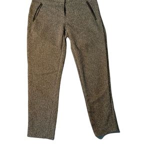 H and M Tweed-like pants with  Vegan Leather Trim